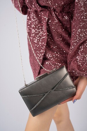 Platinum Women's Cross Stone Evening Dress Bag Bg1123-310-0002 MD1123-310-0002 - Moda Değirmeni