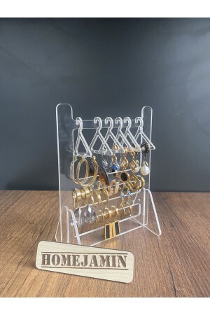 Pleksi küpe ve takı standı masa üstü organizer askılı takılık - Homejamin