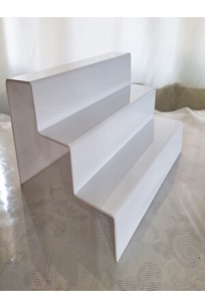 Plexiglass Ladder 3 Mm WHITE (20 Cm Width) 3-Tier Stand SPICE HOLDER CUP HOLDER PRODUCT RISER SHELF SeHa3mm110B20 - SeHa Design