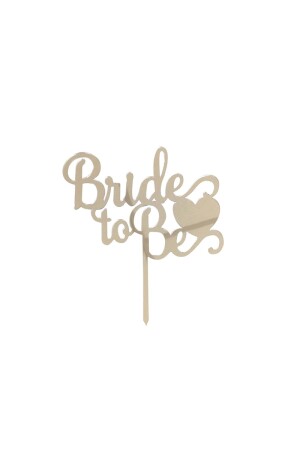 Plexiglass Ornament with Heart Detail on the Cake in Gray Color with Silver Color Bride To Be Written on the Cake - Huzur Party Store