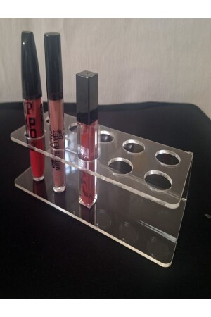 Plexiglass Transparent Lipstick Stand 3MM THICKNESS (15x20 cm) Hole diameter 2-5 cm (Special Production Available) - Seha Design