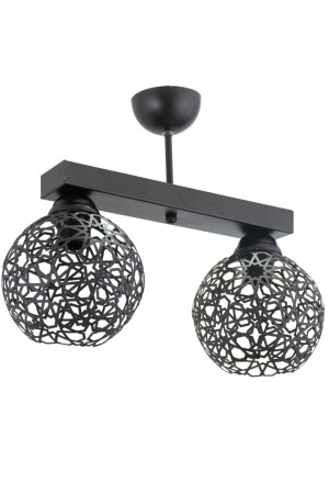 Plofonyer Seljuk Motif Model Retro Rustic Chandelier LMBDR3534BLKDİK - Lambadar