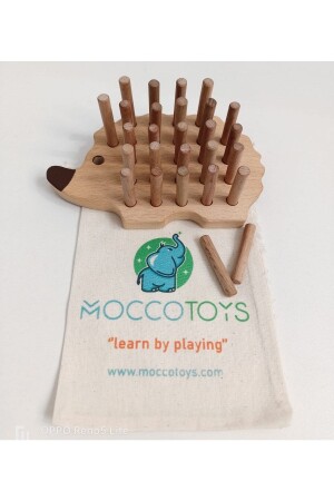 Plug-in Wooden Hedgehog & Montessori & Solid Wood Game M10251110 - Moccotoys