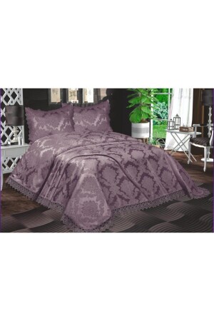 Plum Azalea French Laced Aden Double Bedspread. adennnn71616165 - bursa çeyiz