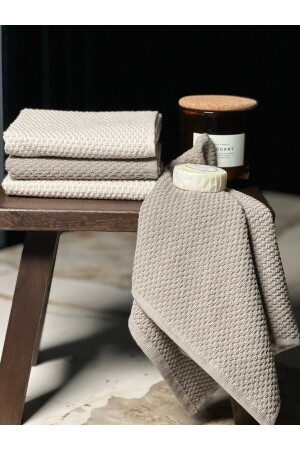 Plumehome Bathroom & guest & kitchen & dowry Gift Hand Towel Set - 30x50 - Set of 4 PLM-MTF-4LUSET-FANGO - Plume Ceramic Home