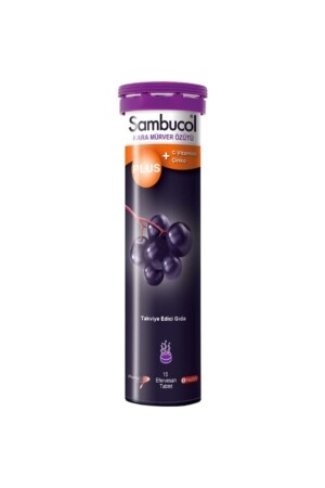Plus Black Elderberry + Vitamin C Zinc Food Supplement 15 Tablets - Sambucol