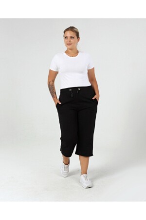 Plus-Size-Capri mit Spitzentaille und Schlitzdetail - Curvy Trend