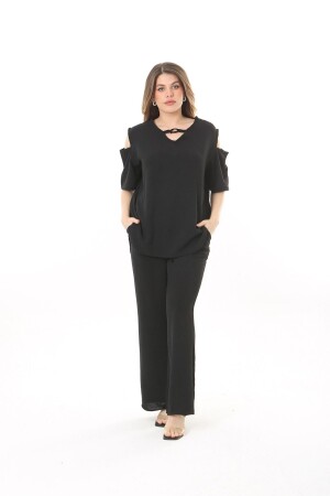PLUS SIZE CLOTHING FLEXIBLE BLACK AYROBIN FABRIC SUIT CHIC AND COMFORTABLE - Xlargebutik