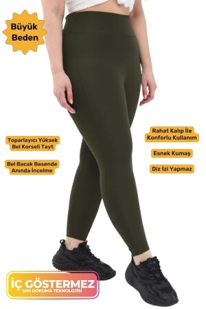 Plus Size Comfort Model Summer Curve High Waist Sports & Casual Tights with Slimming Features - Tarzımsüper