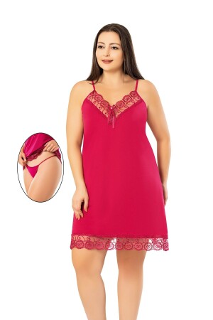 Plus Size (oversize) Short Nightgown with Straps - Bnm