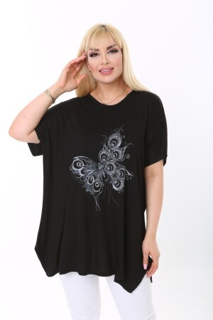 Plus Size Printed T-Shirt - Tıgersıze