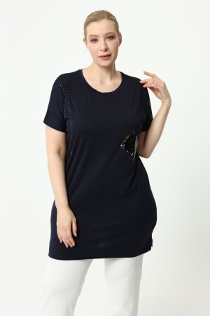 Plus Size Tunika-schwarz Pb212 - Pelek Butik