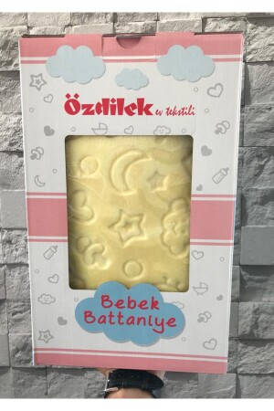 Plush Baby Blanket -bakucuzaal Yellow- 100x120 cm BKUCZL - Özdilek