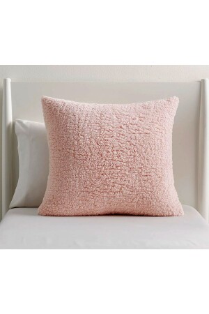 Plush Teddy Puffy Decorative Pillow Cushion Cover Pink Powder 43x43 - Benlisso Home