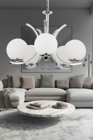Pluto 5-Piece Chrome Modern Kitchen Living Room Chandelier 7000-1106-10-05 - Apliqa