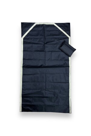 Pocket Prayer Rug with Leather Bag Anti-Slip Bottom Black - Ensarhac-Umre Malzemeleri