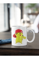 Pokemon Pikachu Pikaçu Pikacu Kupa Kahve Çay Kupası Sevgililer Arkadaş Doğum Günü Hediye Porselen KIO-K-D119 - Kio Tasarım