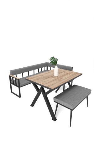 Polen Kitchen Corner Set Gray with Flaps - Wood House
