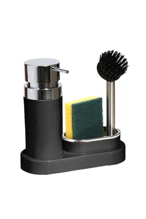 Polen Kitchen Set Black Liquid Soap Dispenser-brush M-E43-06 - Prima Nova