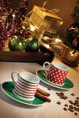 Polka Dot 4 Piece Coffee Set for 2 Persons RU04KT47010125 - Kütahya Porselen