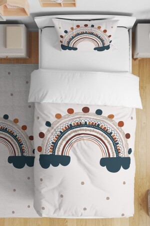 Polka Dot Rainbow Patterned Single Baby Kids Bedding Set - Evpanya