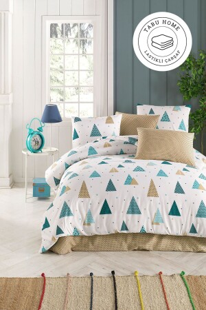 Polka Dot Single Duvet Cover Set with Elastic Sheet Polka Dot Single Duvet Cover - Tabu Home