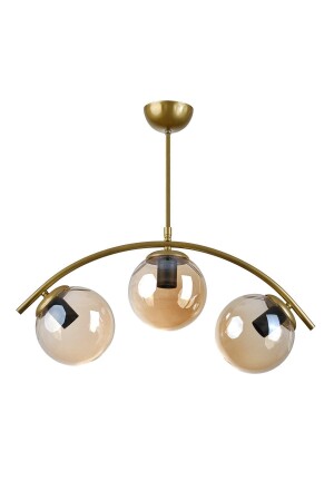 Polo Modern Design Living Room Kitchen Bedroom Antique Color Honey Glass 3-Piece Chandelier MLİ19 - Modavize
