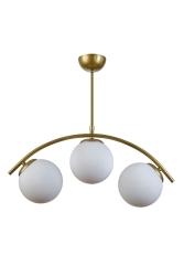 Polo Modernes Design Wohnzimmer Küche Schlafzimmer Antikfarbe Weiß Glas 3-teiliger Kronleuchter MLİ19 - Modavize