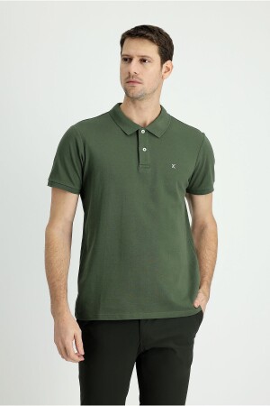Polo Yaka Slim Fit Nakışlı Pamuk Tişört - Kiğılı