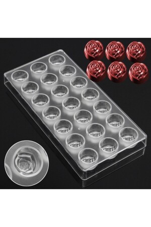 Polycarbonate Chocolate Mold Rose Pattern - Genel Markalar