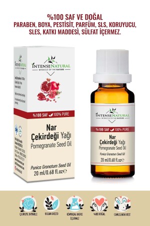 Pomegranate Seed Oil Cold Pressed 20 ml 100% Pure and Natural Pomegranate Carrier Oil - İntense Natural