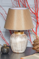 Pomme Seramik Abajur Krem Gold Srmk-53 TM167 - hmydesign