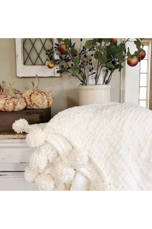 Pompom Sofa TV Blanket Hand Knitted smyyh65 - SMYY