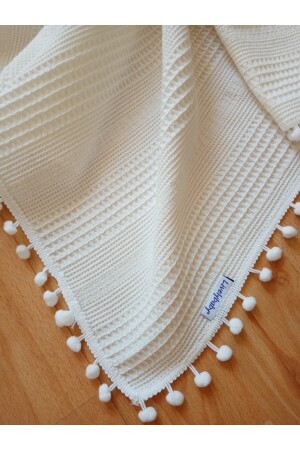 Pompom Baby Pique /creme/Baby-Kissenbezug mit Geschenk 808990 - Livelybaby