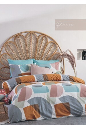 Poplin %100 Pamuklu Çift Kişilik Nevresim Takımı Picasso İ-7268 - İyi Geceler İstanbul