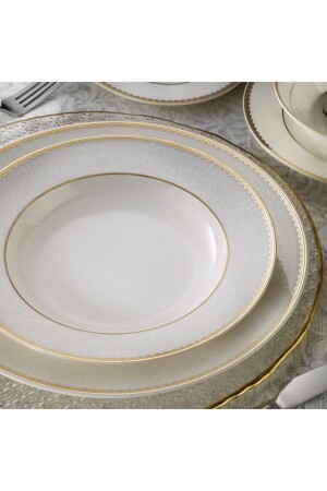 Porcelain Bone Calypso 62 Piece Gold Dinner Set for 12 People Bnkl62yt4301069721 P203YMT. 60739. 01 - Kütahya Porselen