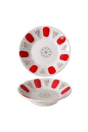 Porcelain Coffee Shop Tea Plate Red 12 Li Ct10 CT10 - İpek