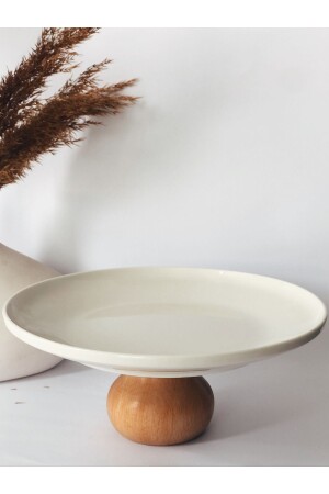 Porcelain Presentation Bowl-footed presentation bowl-cucumber-fruit plate-cookie holder-presentation bowl - Madas Desıgn