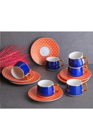 Porcelain Set of 6 Coffee Cups G3178 - GÖNÜL
