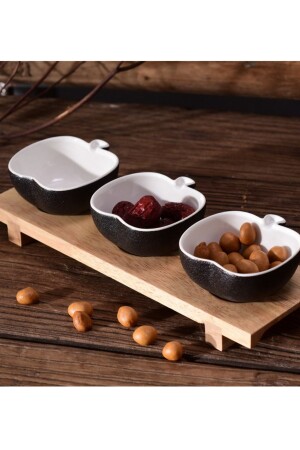 Porcelain Treat Bowl - Black 3-Piece A29N0858 - Narin