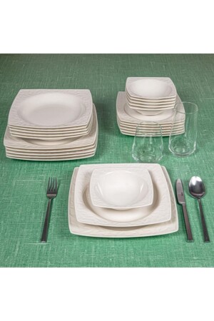 Porcelain Vivente 24 Piece Bone Dinner Set DEM 24Y400 KR - Güral