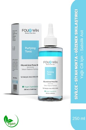 Pore ​​Tightening Purifying Oily & Acne Skin (2% Salicylic Acid, Aha&bha) Tonic 250ml Acne prone skin - Four Win