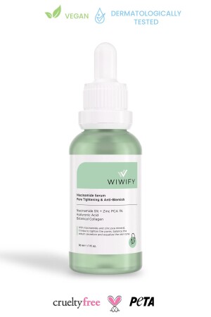Porenstraffendes Anti-Akne-Tonausgleichsserum mit botanischem Kollagen (Niacinamid 5 % + Zink Pca 1 %) NIACINAMID-SERUM - WIWIFY