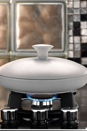 Porflame Porcelain 25 cm Pan with Lid PF25TVKP00 - Kütahya Porselen
