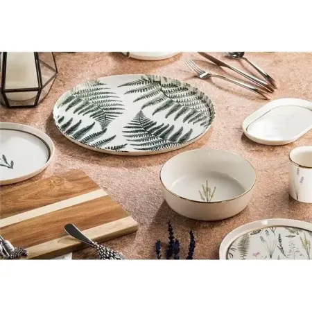Porland Botanical Boat-Shaped Plate 32cm - Porland