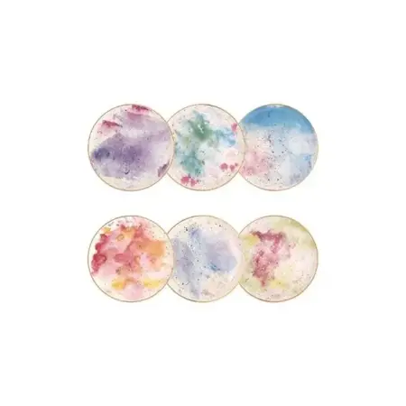 Porland Cosmos Set of 6 Flat Plates, 24 cm - Porland