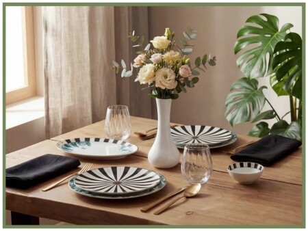 Porland Palms 27-Piece Dinner Set - Porland