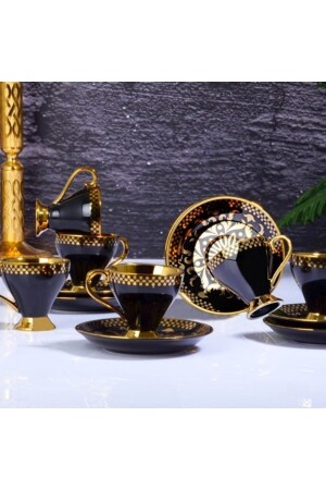 Pors. 6lı Fincan Tk.ayaklı(black Gold) İST-138 - Kosova