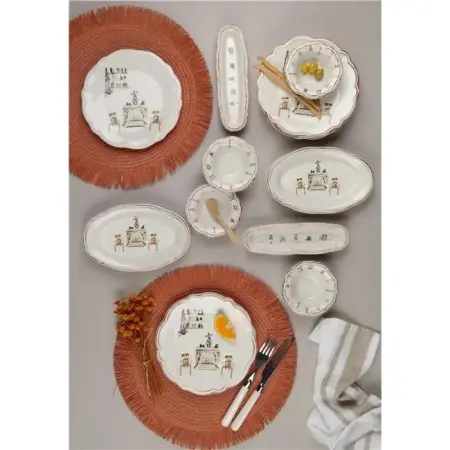Porser Fulya Faylinn Breakfast Set for 6 People, 14 Pieces - Porser