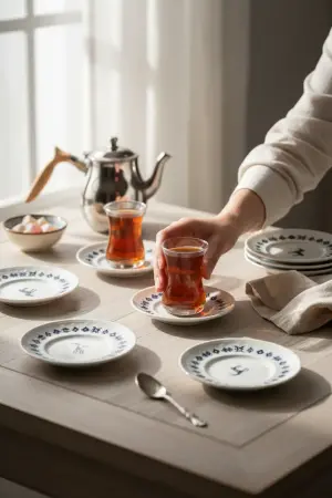 Porser Hittite Sefa Tea Saucer Set, 10cm, 6 Pieces - Porser